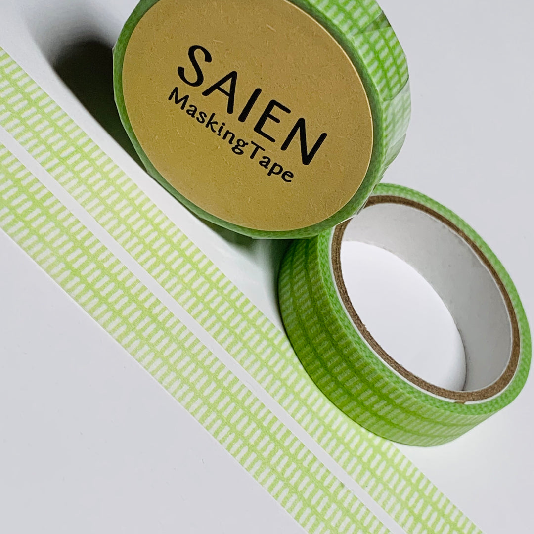 THIN PASTEL GREEN GRASS Saien Masking Washi Tape ~ 1 Roll ~ 10mm x 4m (13 Feet)