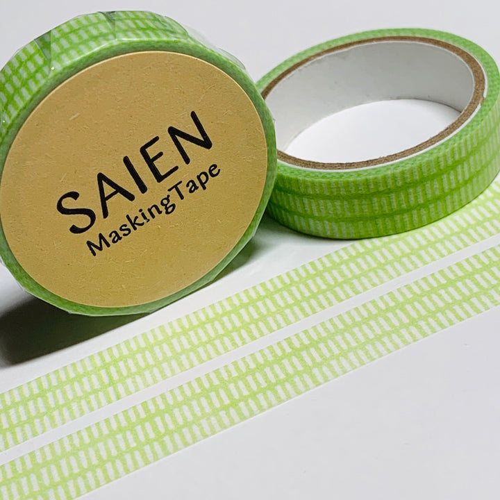 THIN PASTEL GREEN GRASS Saien Masking Washi Tape ~ 1 Roll ~ 10mm x 4m (13 Feet)