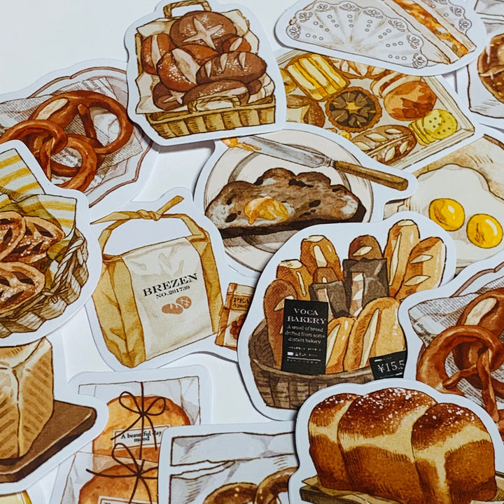 MORNING PASTRIES For BREAD LOVER'S Peelable Stickers  ~ 46 Pieces ~ 44mm