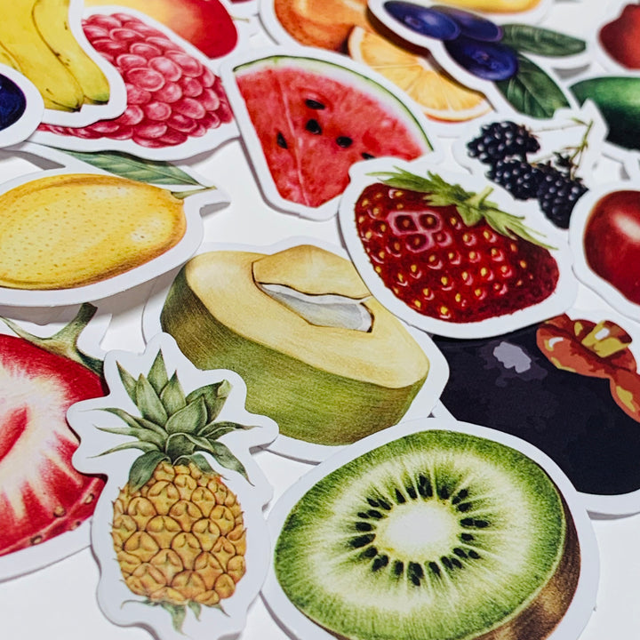 STRAWBERRY FRUIT SALAD Peelable Stickers  ~ 46 Pieces ~ Each Sticker is 40mm