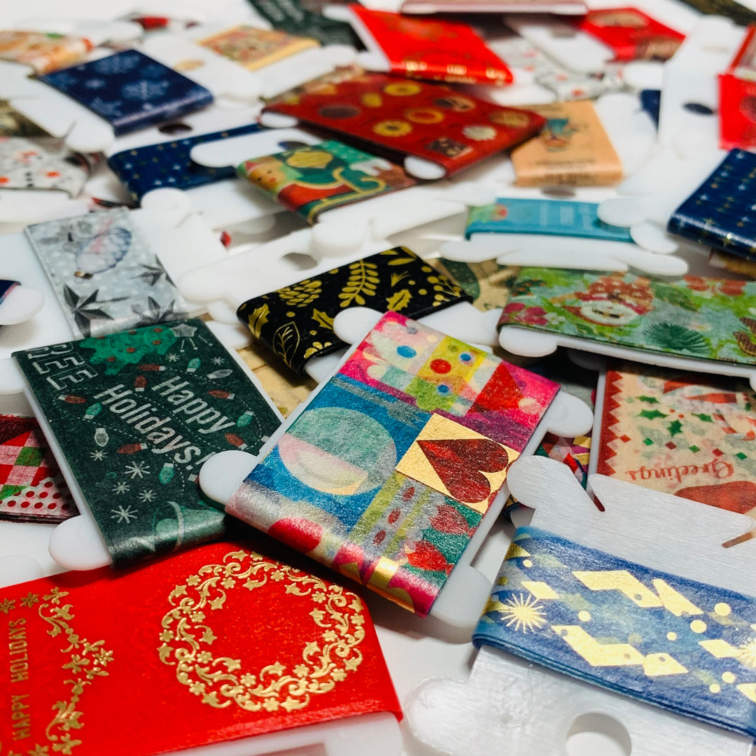 MT CHRISTMAS ASSORTMENT Grab Bag of Washi Tape Samples ~ 10 Samples ~ Each Sample is 24 Inches