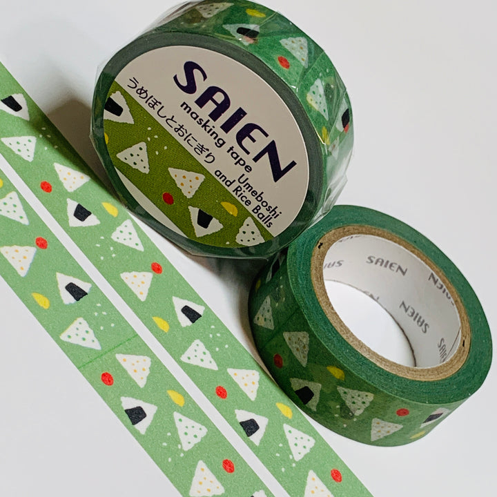 UMEBOSHIE PLUMS & RICE BALLS Food Saien Masking Washi Tape - 1 Roll - 15mm x 10m (33 Feet)