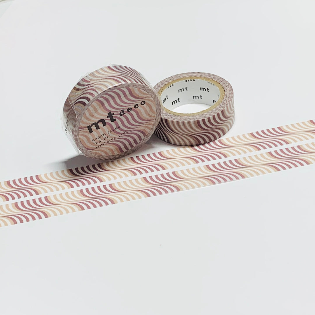 WAVY ROLLING STRIPES For Mt Washi Tape - 1 Roll - 15mm x 7m (23 Feet)