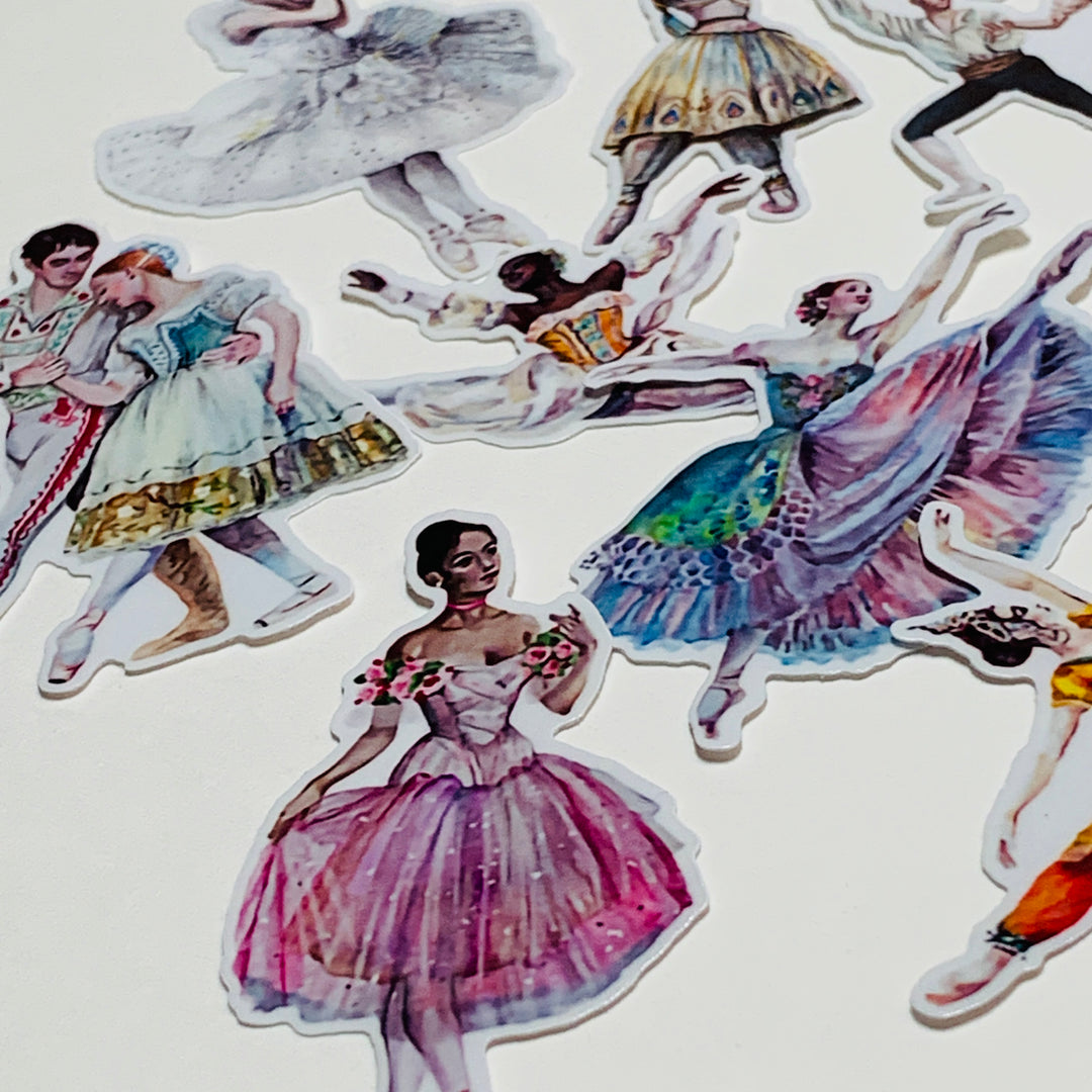 INTERNATIONAL DANCE TROUPE Stickers On Photo Print Paper ~ 15 Stickers ~ 30-50mm