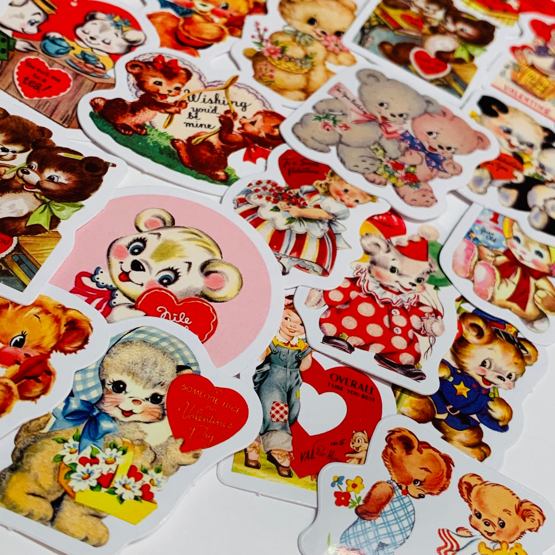 BEAR LOVE Is FREE Peelable Stickers  ~ 46 Stickers ~ 40mm Each