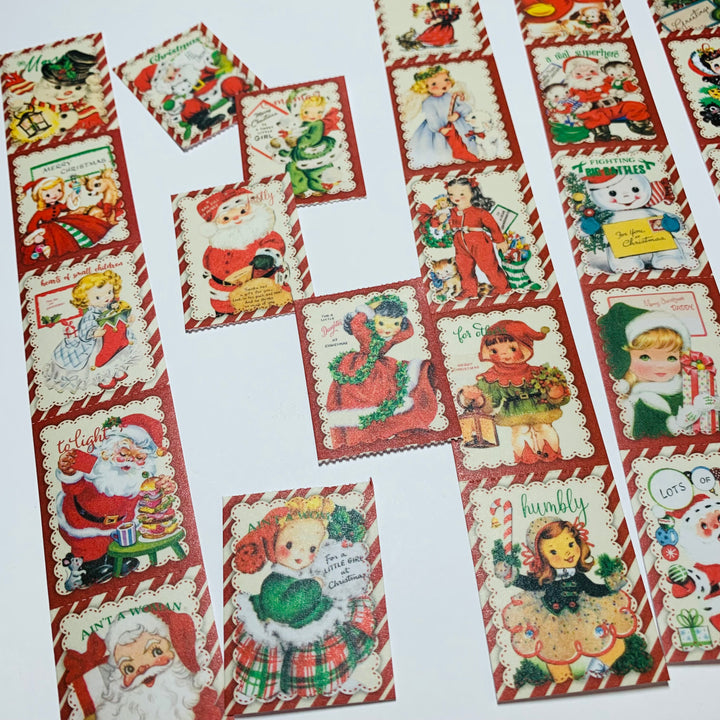 RETRO CHRISTMAS MEMORIES Ticket Sticker Sheets ~ 1 Stack ~ 150 Stickers in 30 Designs