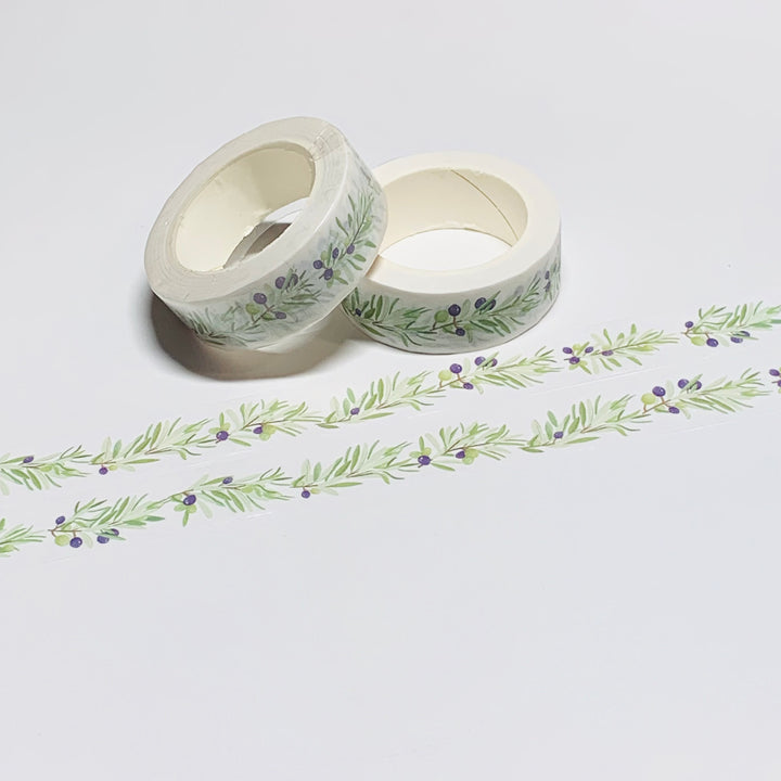 BLACK OLIVE TREE LEAVES Washi Tape ~ 1 Roll ~ 15mm x 10m (33 Feet)