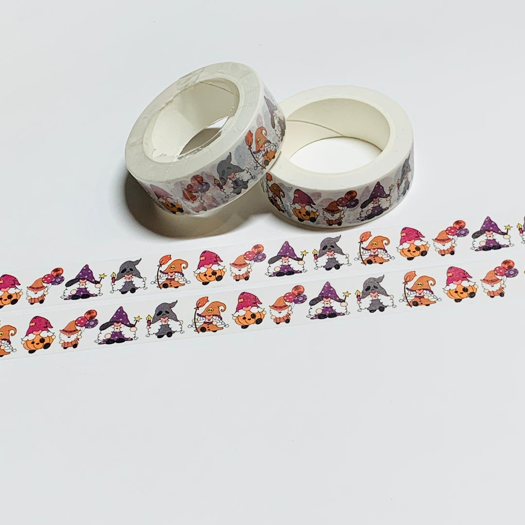 COSTUME PARTY READY HALLOWEEN GNOMES Washi Tape ~ 1 Roll ~ 15mm x 10m (33 Feet)