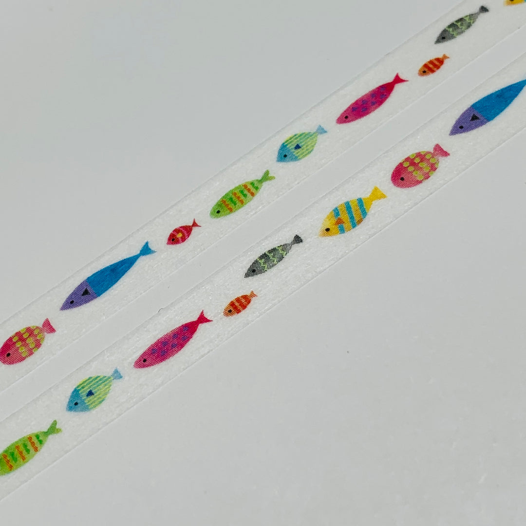 FISH DROP LINE Thin Line Mt Washi Tape ~ 1 Roll ~ 7mm x 7m (23 Feet)