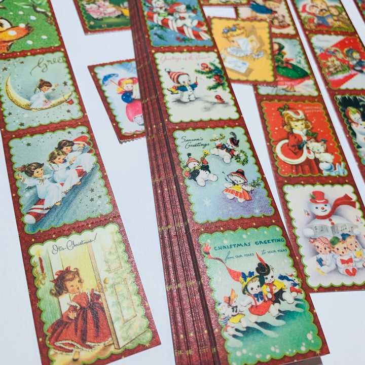 SNOWMAN & FRIENDS ANTICS Christmas Ticket Sticker Sheets ~ 1 Stack ~ 150 Stickers in 30 Designs