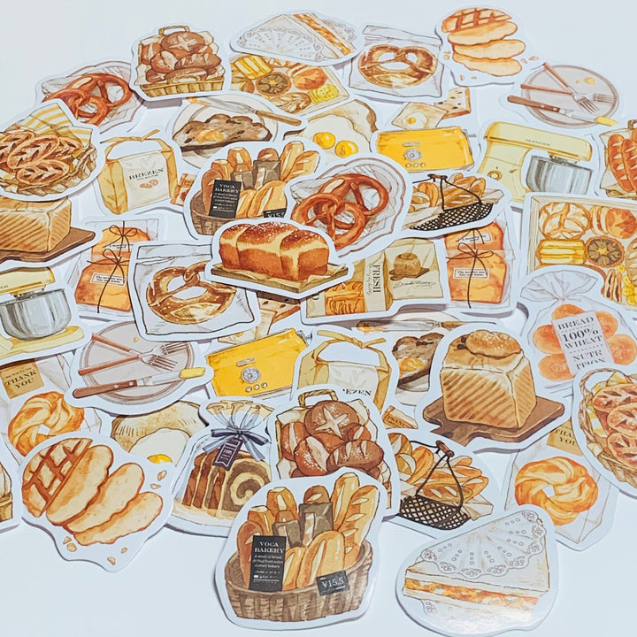 MORNING PASTRIES For BREAD LOVER'S Peelable Stickers  ~ 46 Pieces ~ 44mm