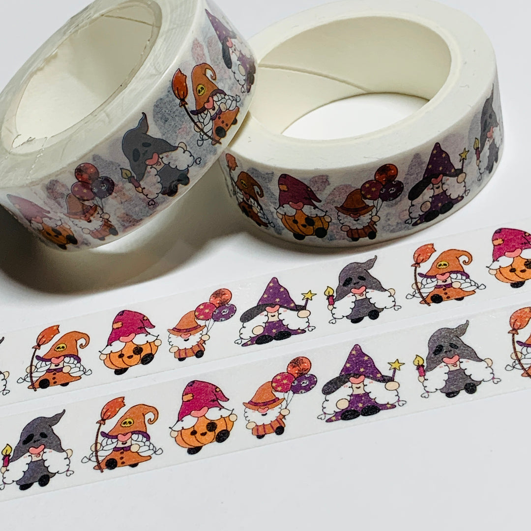 COSTUME PARTY READY HALLOWEEN GNOMES Washi Tape ~ 1 Roll ~ 15mm x 10m (33 Feet)