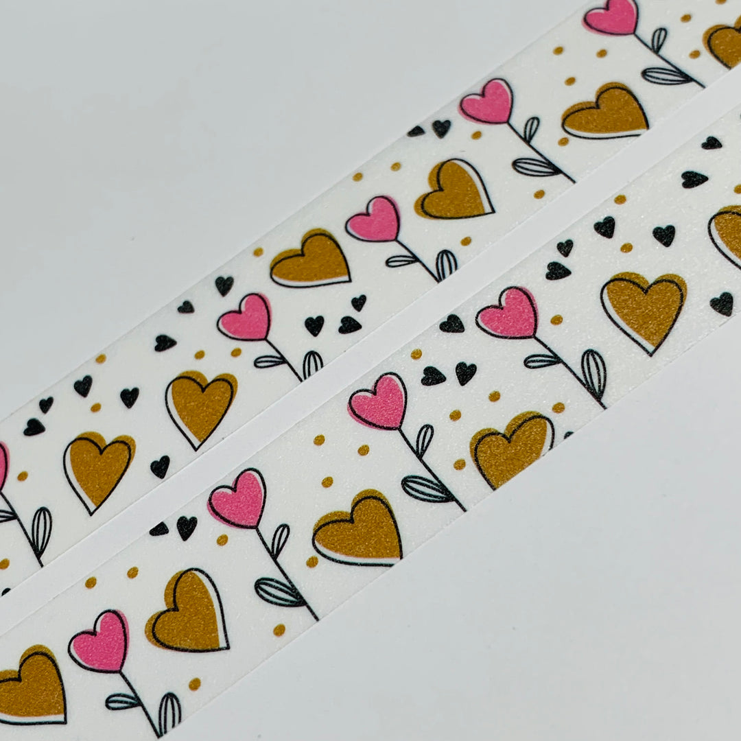 FLOWER HEART GARDEN VALENTINE Washi Tape ~ 1 Roll ~ 15mm x 10m (33 Feet)