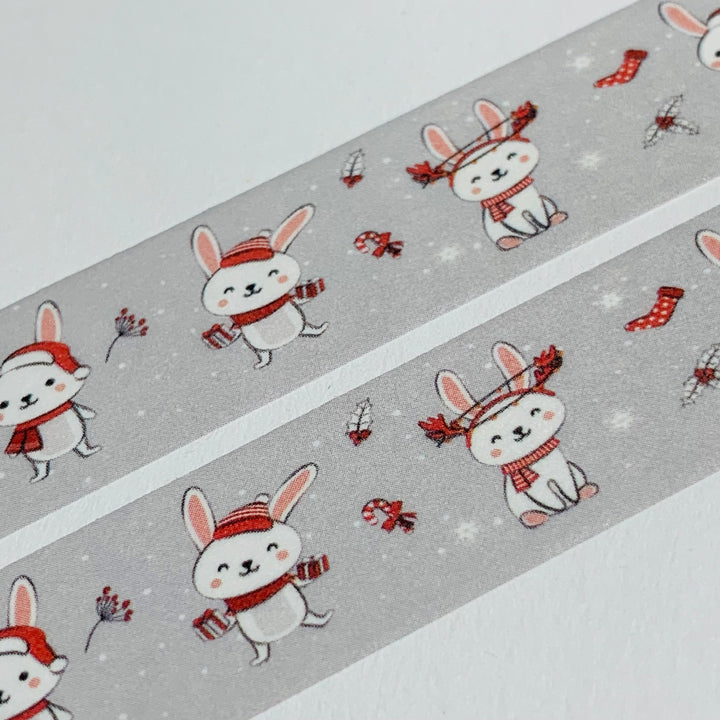 BUNNIES DRESSED In REINDEER Costumes Washi Tape ~ 1 Roll ~ 15mm x 10m (33 Feet)