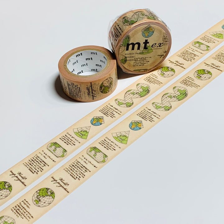 WORLD MAP PROJECTION Mt Washi Tape ~ 1 Roll ~ 20mm x 7m (23 Feet)