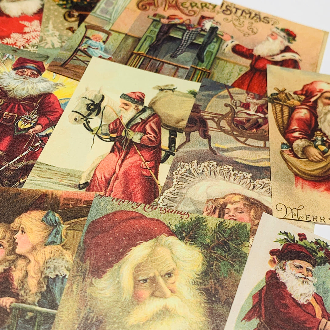 SANTA'S CHRISTMAS EVE Delivery Christmas Booklet of Ephemera Sheets ~ 100 Sheets ~ 1.5 x 2.5 Inches