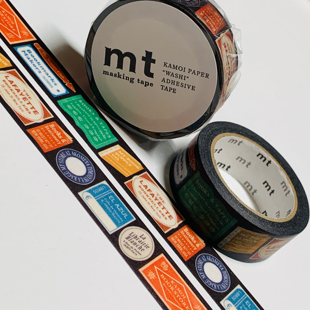 LIMITED EDITION BOOK INSPIRATION LABELS MT Library Washi Tape ~ 1 Roll ~ 15mm x 7m (23 Feet)