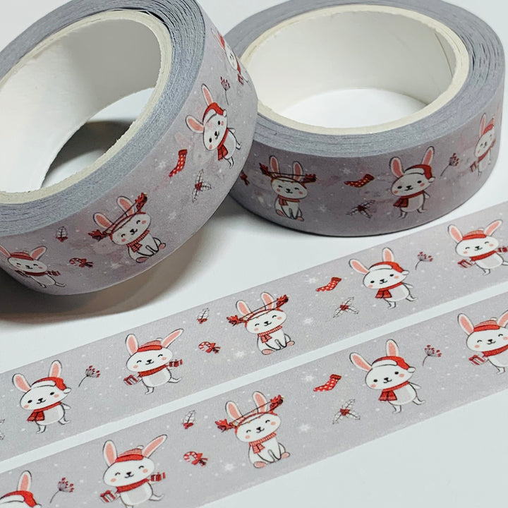 BUNNIES DRESSED In REINDEER Costumes Washi Tape ~ 1 Roll ~ 15mm x 10m (33 Feet)