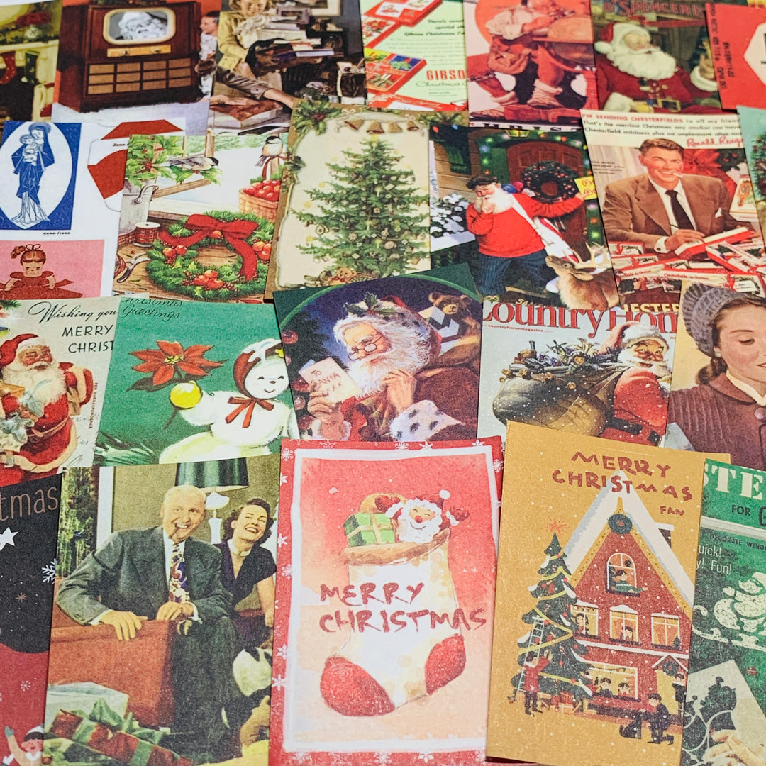 WRAPPING PAPER SNIPPETS Christmas Booklet of Ephemera Sheets ~ 100 Sheets ~ 1.5 x 2.5 Inches