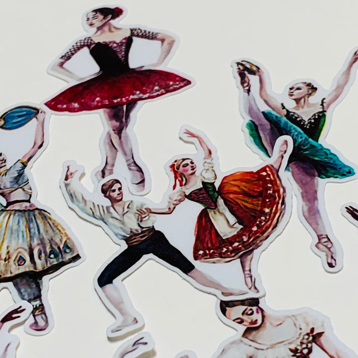 INTERNATIONAL DANCE TROUPE Stickers On Photo Print Paper ~ 15 Stickers ~ 30-50mm