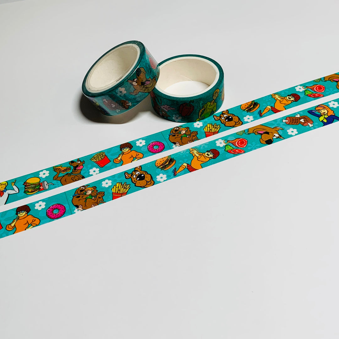 SNACK LOVING SATURDAY Morning Cartoon Dog Washi Tape ~ 1 Roll ~ 15mm x 5m (16 Feet)