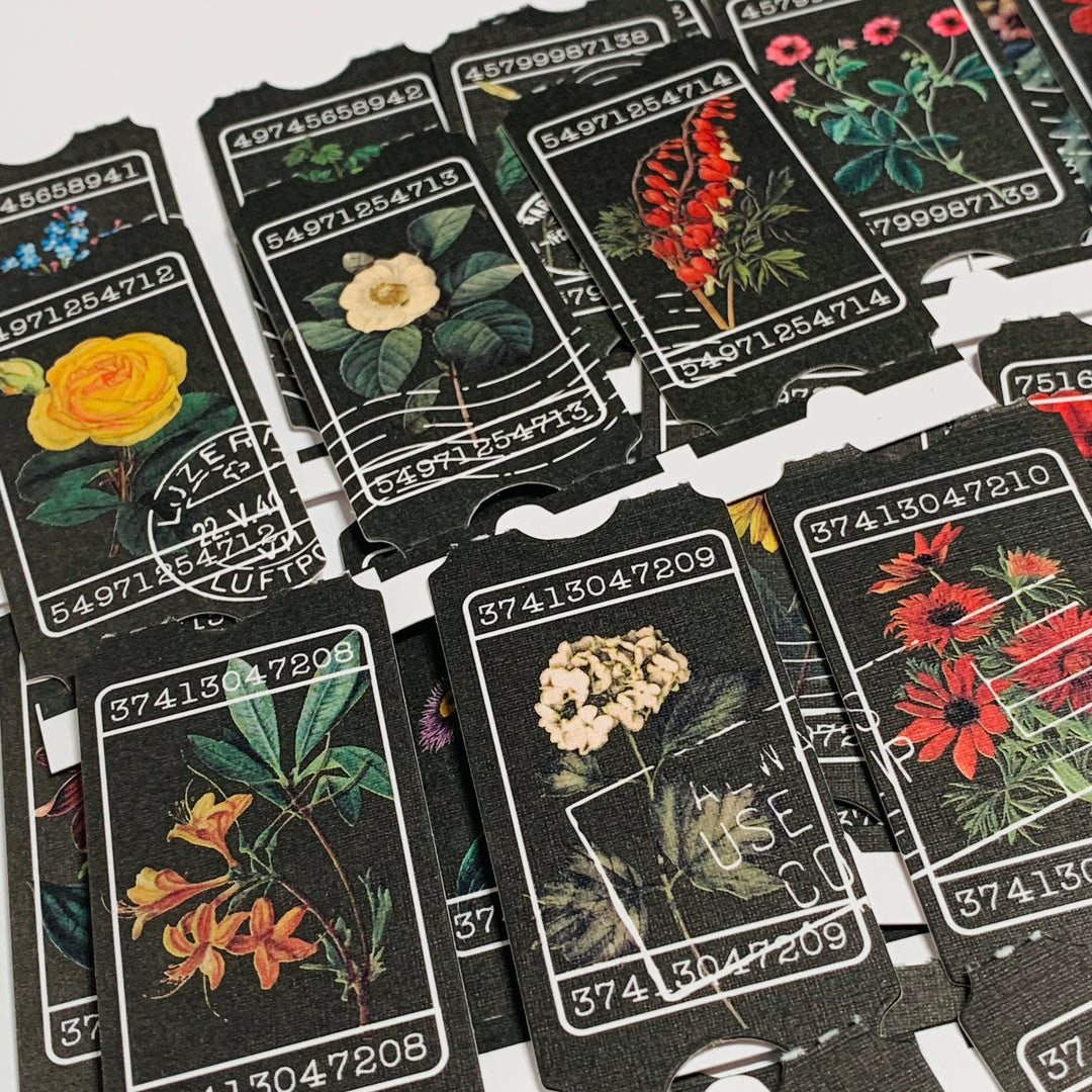 THE SONG Of The FLOWER TICKET Stubs Sticker Ephemera Pack ~ 15 Strips ~ 45 Stickers