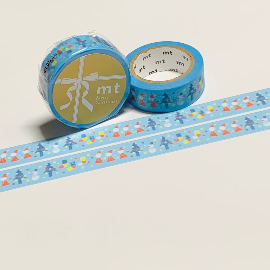 STAMPED SANTAS & SNOWMEN CHRISTMAS MT Washi Tape ~ 1 Roll ~ 15mm x 7m (23 Feet)