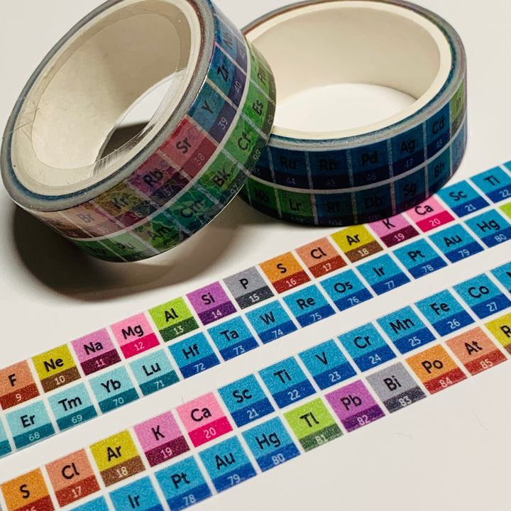 PERIODIC TABLE SCIENTIFIC Washi Tape ~ 1 Roll ~ 15mm x 5m (16 Feet)