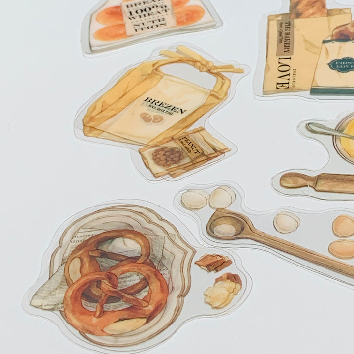 BREAD And PASTRY HOUSE Transparent Peelable Stickers  ~ 40 Pieces ~ 95-120mm Each
