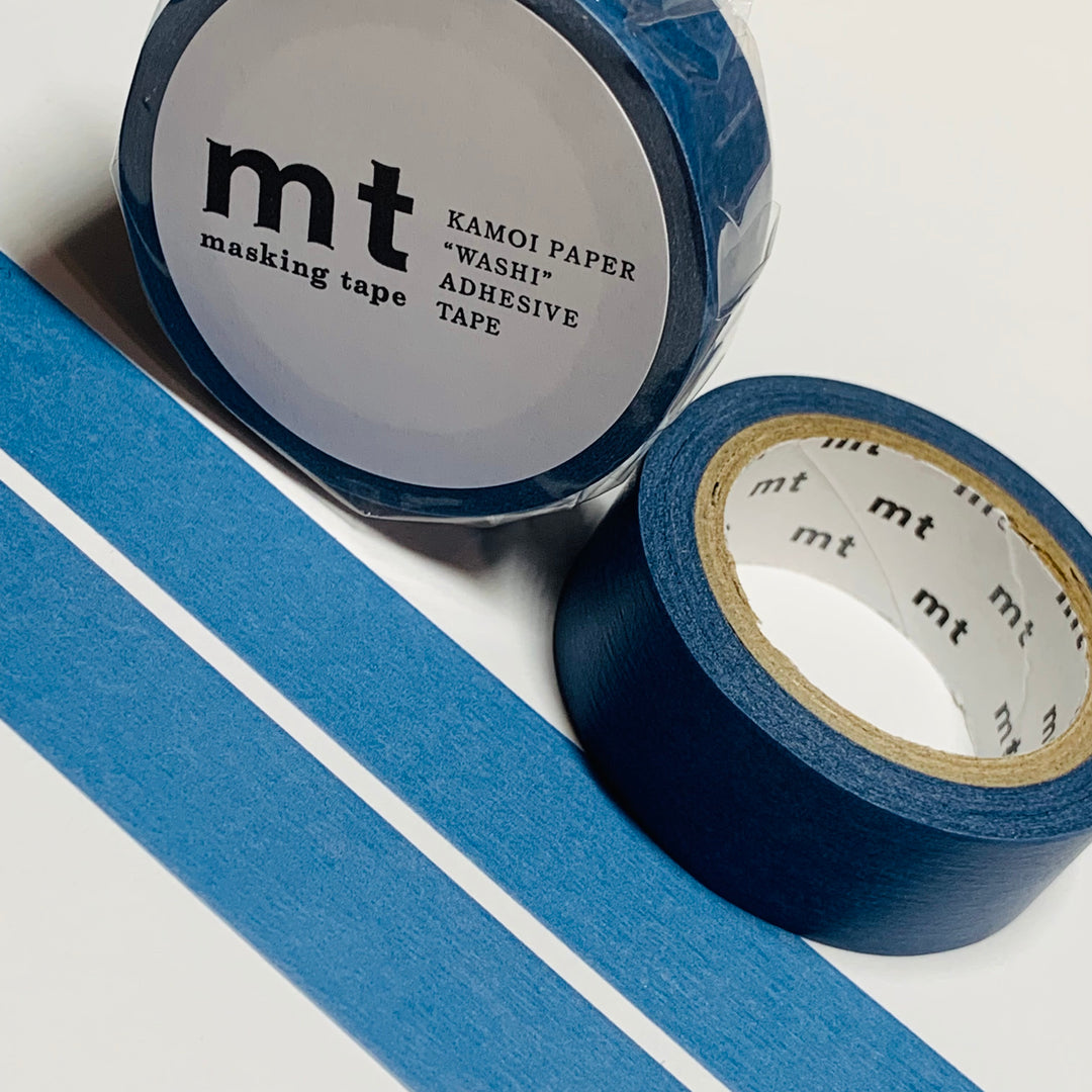 SMOKY FRENCH BLUE Solid Matte Mt Washi Tape ~ 1 Roll ~ 15mm x 7m (23 Feet)