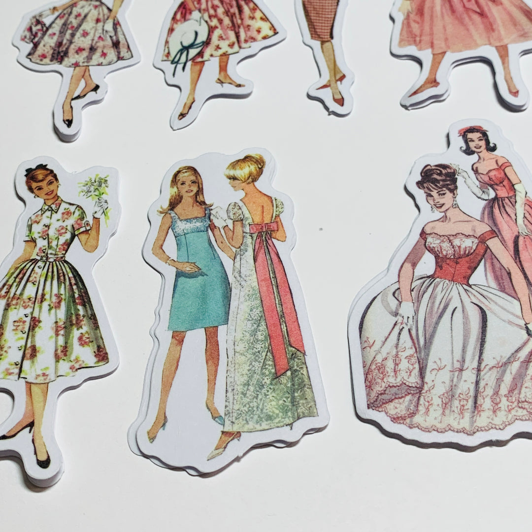 PINK PAJAMAS VINTAGE DRESS Girls Peelable Stickers  ~ 40 Pieces ~ Each Sticker is 60mm x 80mm