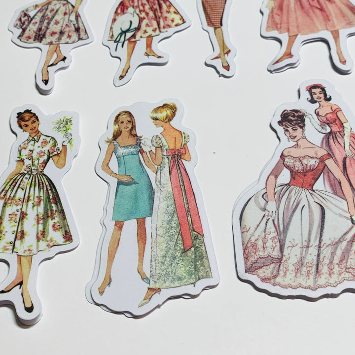 PINK PAJAMAS VINTAGE DRESS Girls Peelable Stickers  ~ 40 Pieces ~ Each Sticker is 60mm x 80mm