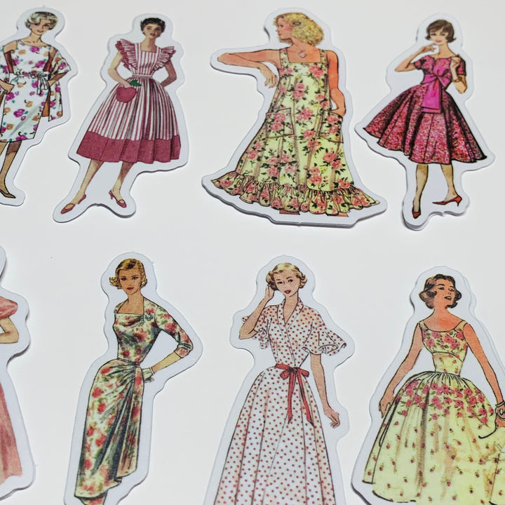 PINK PAJAMAS VINTAGE DRESS Girls Peelable Stickers  ~ 40 Pieces ~ Each Sticker is 60mm x 80mm