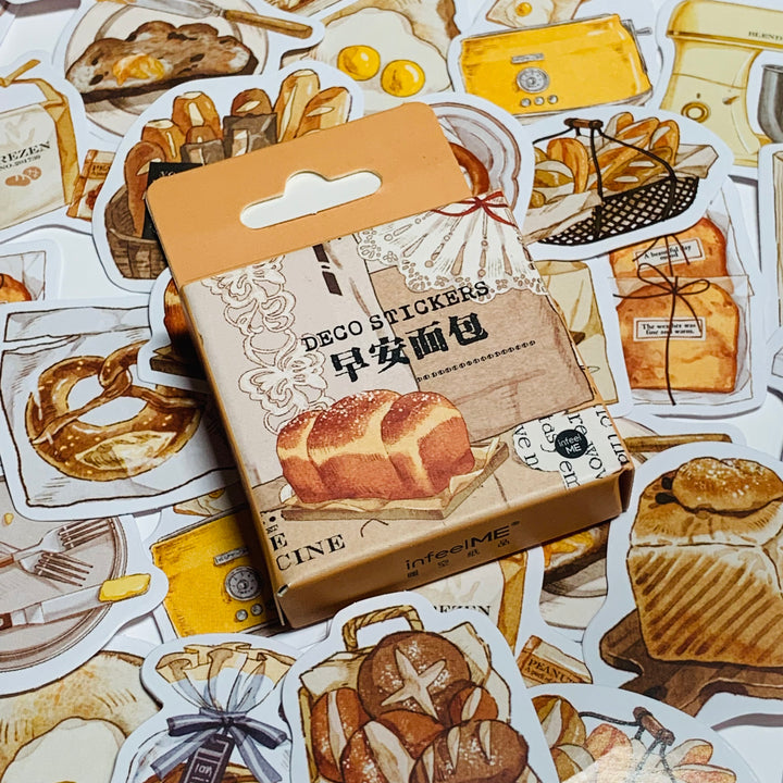 MORNING PASTRIES For BREAD LOVER'S Peelable Stickers  ~ 46 Pieces ~ 44mm