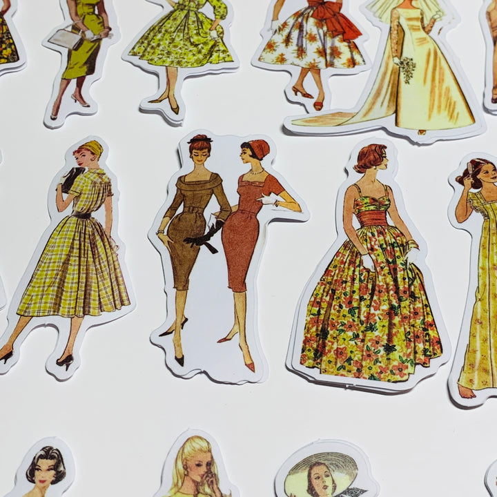 GOLDEN DAYS VINTAGE DRESS Girls Peelable Stickers  ~ 40 Pieces ~ Each Sticker is 60mm x 80mm