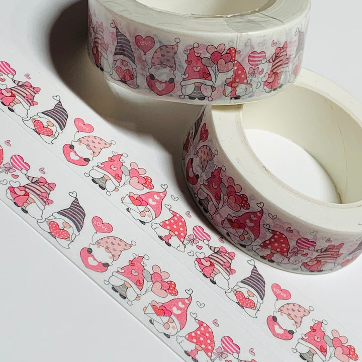 PINK LOVE LETTERS GNOMES Washi Tape ~ 1 Roll ~ 15mm x 10m (33 Feet)