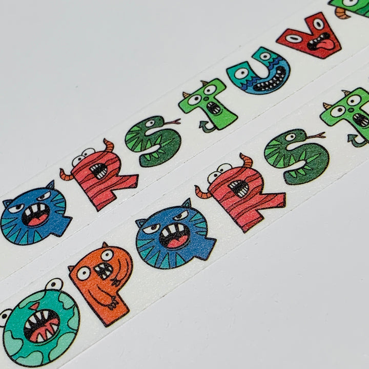 HIDDEN ALPHABET MONSTERS Halloween Washi Tape ~ 1 Roll ~ 15mm x 10m (33 Feet)