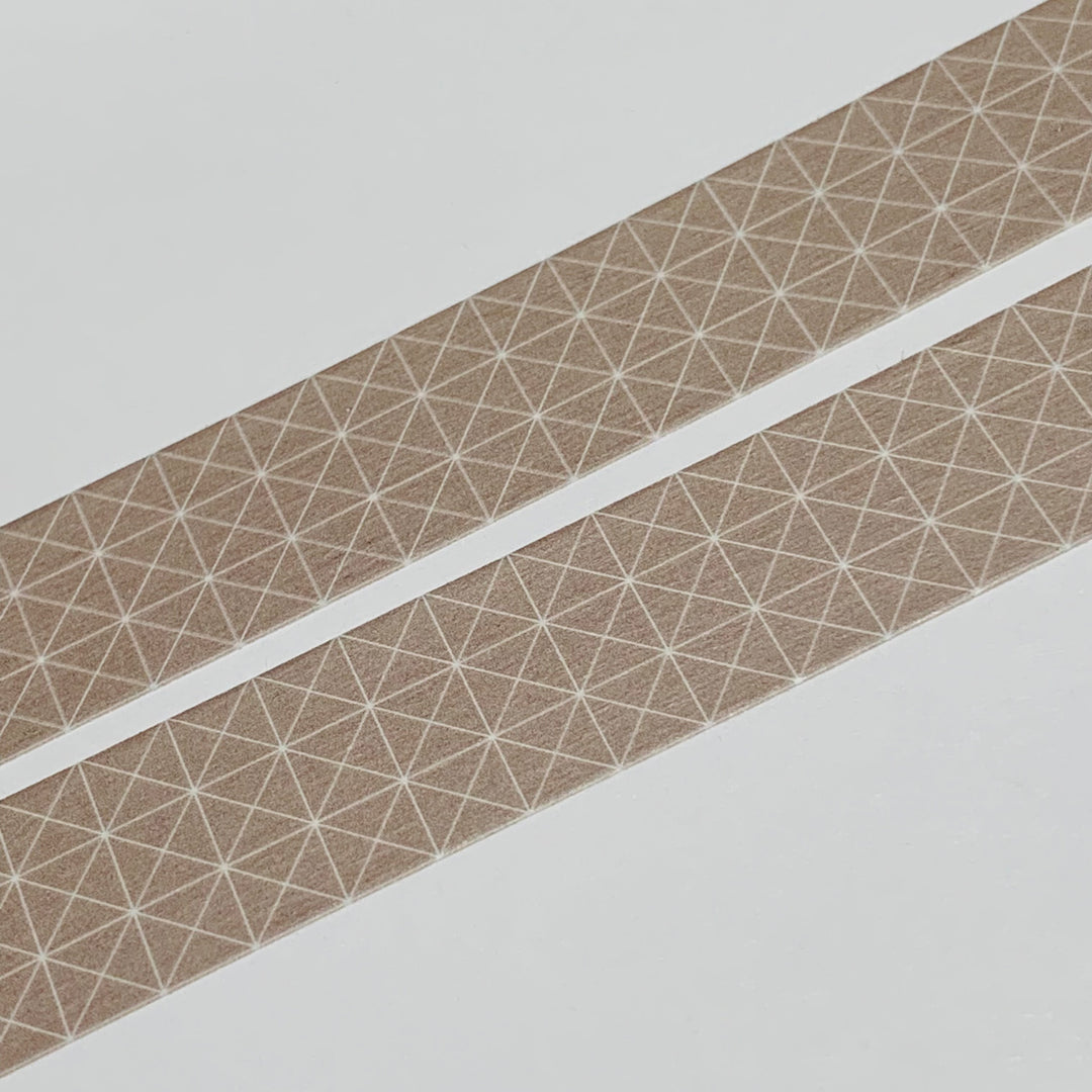 TAUPE DIAGONAL GRID For Mt Washi Tape - 1 Roll - 15mm x 7m (23 Feet)