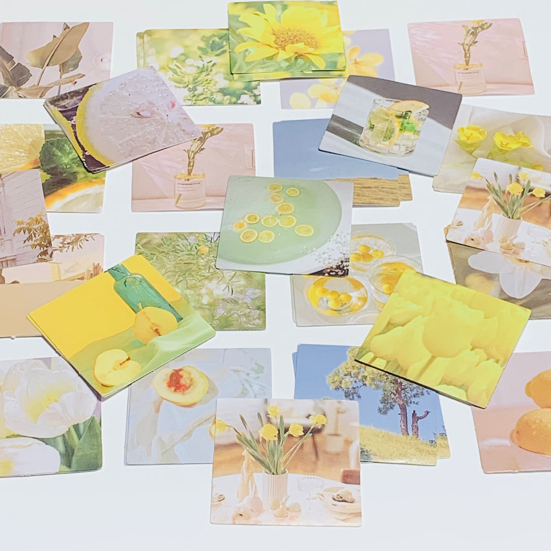 LEMON YELLOW BREEZE Peelable Stickers  ~ 46 Pieces ~ 44mm Each