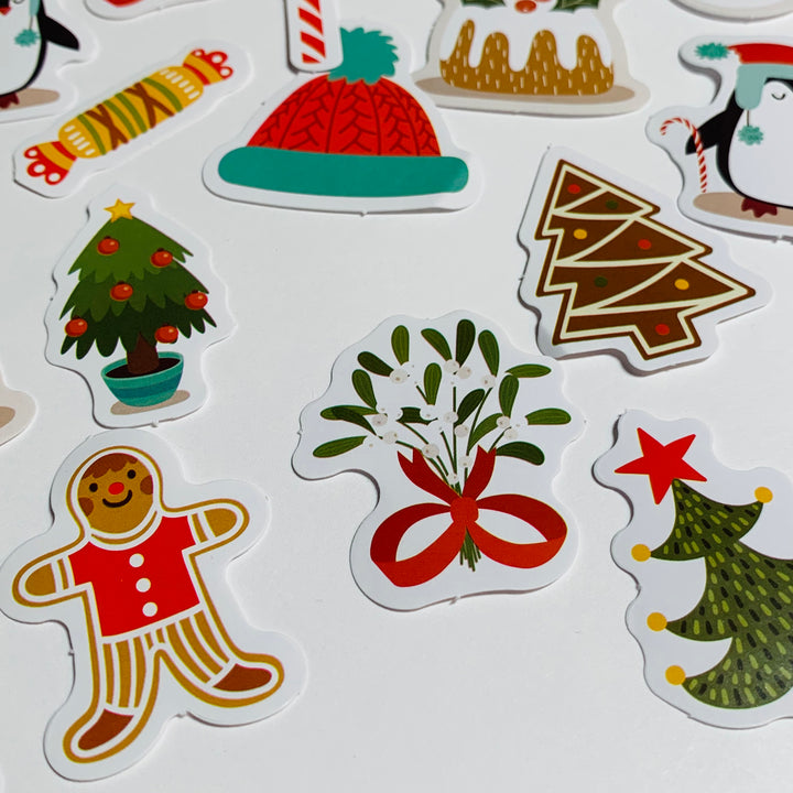 TRADITIONAL CHRISTMAS ICONS Peelable Stickers  ~ 46 Pieces ~ Approximately 38mm