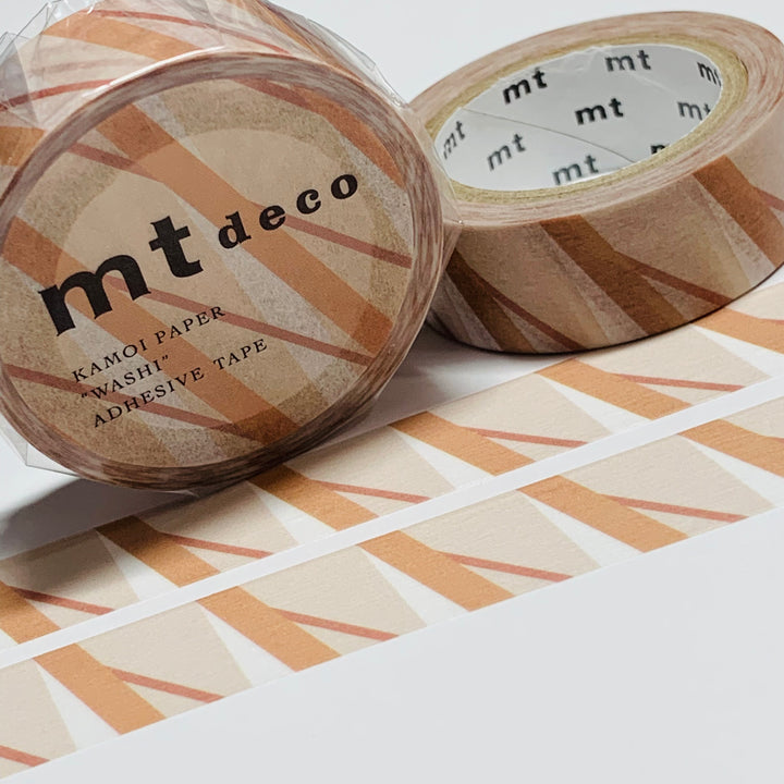 SLANTED STRIPES On STRIPES For Mt Washi Tape - 1 Roll - 15mm x 7m (23 Feet)