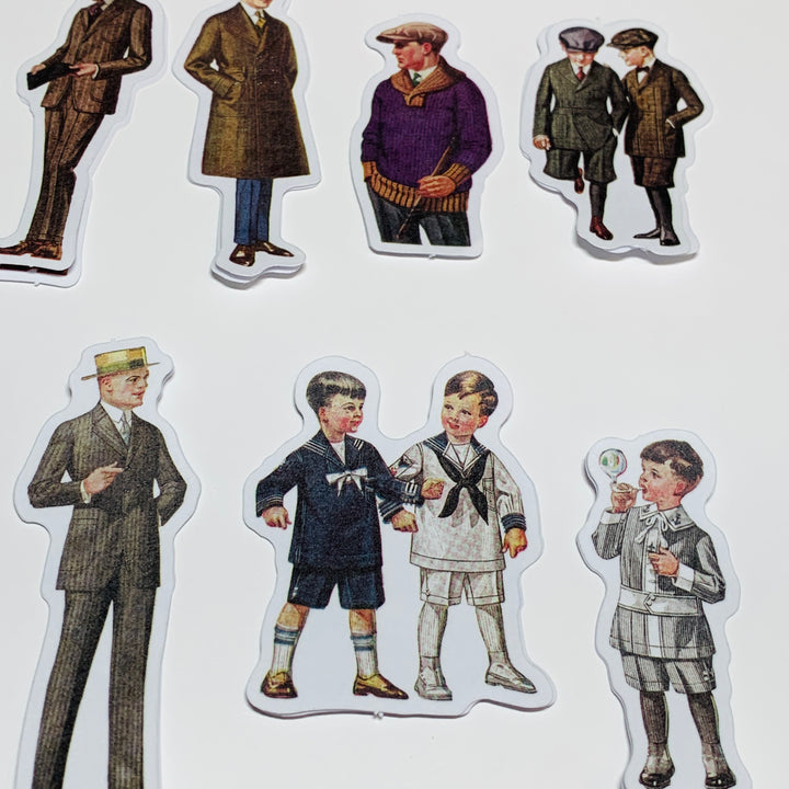 MAN ABOUT TOWN VINTAGE Clothing Men Peelable Stickers  ~ 40 Pieces ~ Each Sticker is 60mm x 80mm
