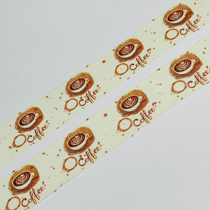 COFFEE STAINED AMERICANO CAFE Washi Tape ~ 1 Roll ~ 15mm x 10m (33 Feet)