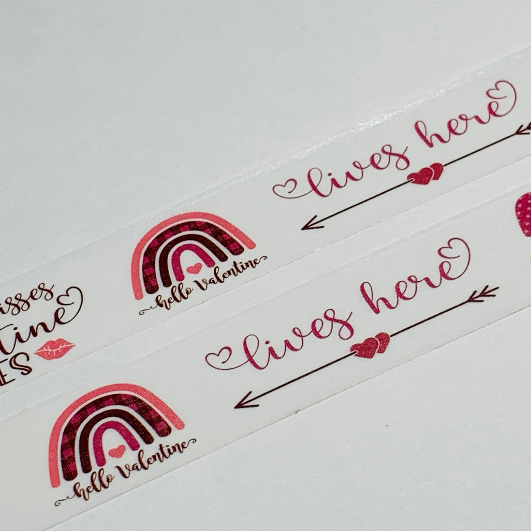 VALENTINE WISHES & KISSES GNOMES Washi Tape ~ 1 Roll ~ 15mm x 10m (33 Feet)