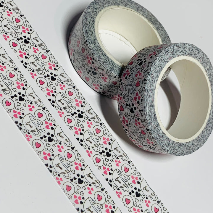 VALENTINE ESPRESSO & GOOD CONVERSATION Washi Tape ~ 1 Roll ~ 15mm x 10m (33 Feet)