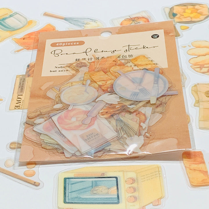 BREAD And PASTRY HOUSE Transparent Peelable Stickers  ~ 40 Pieces ~ 95-120mm Each