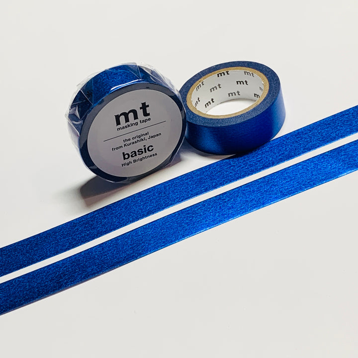 ROYAL BLUE METALLIC FOIL Solid MT Washi Tape - 1 Roll - 15mm x 7m (23 Feet)