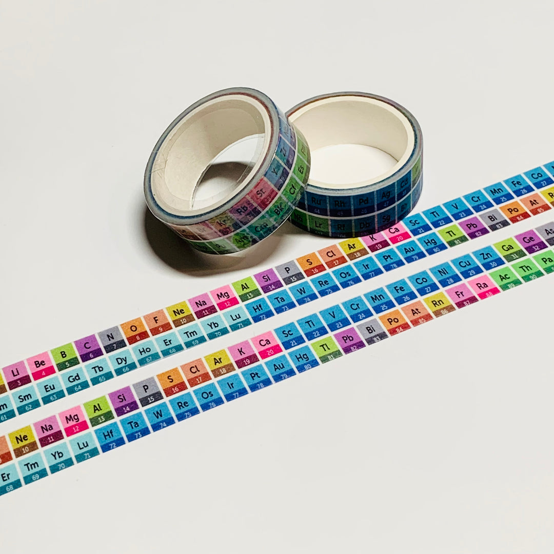 PERIODIC TABLE SCIENTIFIC Washi Tape ~ 1 Roll ~ 15mm x 5m (16 Feet)