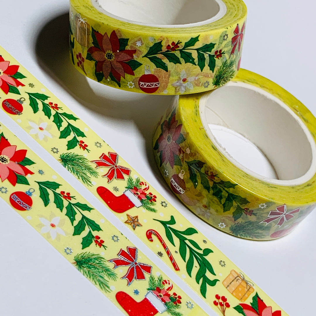 A FEW Of My FAVORITE CHRISTMAS THINGS Silver Foil Washi Tape ~ 1 Roll ~ 15mm x 10m (33 Feet)