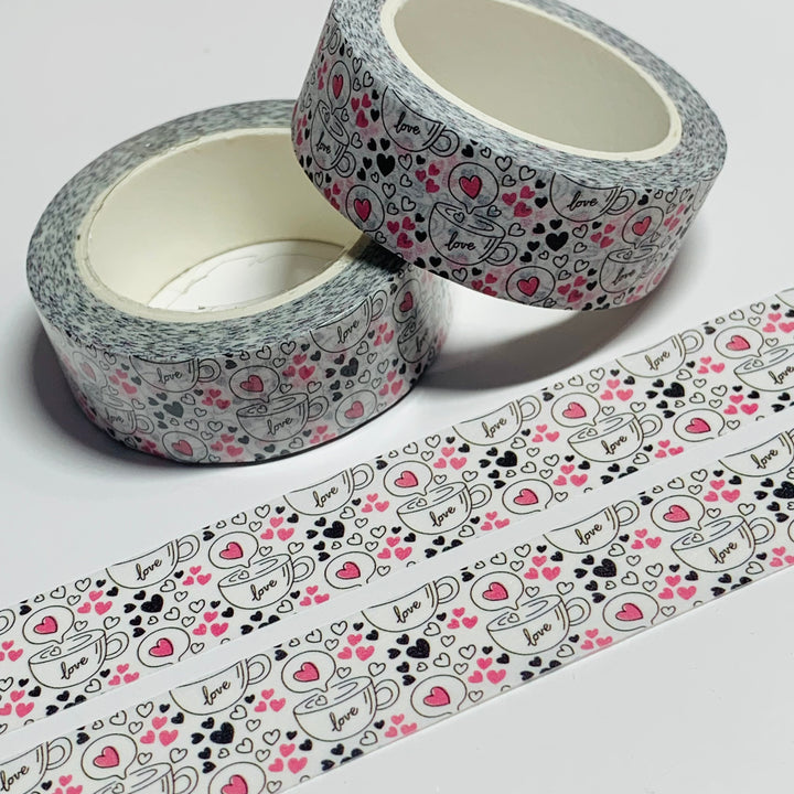 VALENTINE ESPRESSO & GOOD CONVERSATION Washi Tape ~ 1 Roll ~ 15mm x 10m (33 Feet)